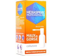 Médicaments sans ordonnance > Médicaments contre les maux de gorge et la toux > Médicaments contre le mal de gorge Hexaspray Collutoire Fruits Exotiques 30 g