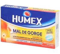 Médicaments sans ordonnance > Médicaments contre les maux de gorge et la toux > Médicaments contre le mal de gorge Humex Mal de Gorge Lidocaïne Menthe Glaciale Pastilles Sans Sucre x 24