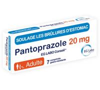 Médicaments sans ordonnance > Médicaments contre les troubles de digestion et les nausées > Médicaments contre les brûlures d'estomac EG Labo Pantoprazole 20 mg comprimésx 7