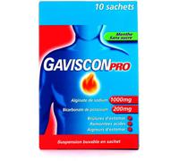 Médicaments sans ordonnance > Médicaments contre les troubles de digestion et les nausées > Médicaments contre les maux d'estomac GavisconPro Menthe Sans Sucrex 10