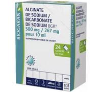 Médicaments sans ordonnance > Médicaments contre les troubles de digestion et les nausées > Médicaments contre les maux d'estomac Biogaran Alginate de Sodium/Bicarbonate de Sodium 500 mg/267 mg Sachet