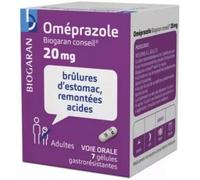 Médicaments sans ordonnance > Médicaments contre les troubles de digestion et les nausées > Médicaments contre les maux d'estomac Oméprazole Biogaran 30 mg Gélulesx 7