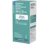 Médicaments sans ordonnance > Médicaments contre les troubles de digestion et les nausées > Médicaments contre les maux d'estomac Alginate de Sodium/Bicarbonate de Sodium Biogaran 500 mg/267 mg Menthe