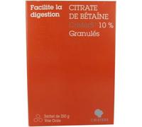 Médicaments sans ordonnance > Médicaments contre les troubles de digestion et les nausées > Médicaments contre la digestion difficile Citrate de Bétaïne 10% granules 250 g
