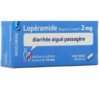 Médicaments sans ordonnance > Médicaments contre les troubles de digestion et les nausées > Médicaments contre la diarrhée Lopéramide Biogaran 2 mg x 12