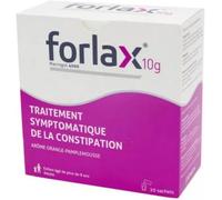 Forlax 10g Macrogol 4000 Traitement Constipation Arome Orange-Pamplemousse 20 Sachets