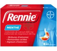 Médicaments sans ordonnance > Médicaments contre les troubles de digestion et les nausées > Médicaments contre les maux d'estomac Rennie Digestif Menthe x 48