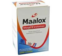 Médicaments sans ordonnance > Médicaments contre les troubles de digestion et les nausées > Médicaments contre les maux d'estomac Maalox Maux d'Estomac Citron Sachets x 20