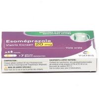 Médicaments sans ordonnance > Médicaments contre les troubles de digestion et les nausées > Médicaments contre les brûlures d'estomac Esoméprazole 30 mg Viatris Conseil Gélulesx 7