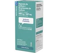 Médicaments sans ordonnance > Médicaments contre les troubles de digestion et les nausées > Médicaments contre les maux d'estomac Alginate de Sodium/Bicarbonate de Sodium Biogaran 500 mg/267 mg Menthe