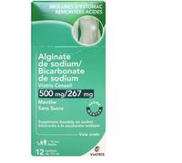 Médicaments sans ordonnance > Médicaments contre les troubles de digestion et les nausées > Médicaments contre les maux d'estomac Alginate de Sodium/Bicarbonate de Sodium Mylan Viatris 500 mg/267 mg S