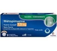 METOPIMAZINE VIATRIS CONSEIL 7,5MG 8CP ORODISPERSIBLE Comprimé(S) 8 pc(s)