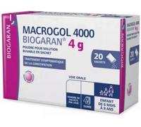 Médicaments sans ordonnance > Médicaments contre les troubles de digestion et les nausées > Médicaments contre la constipation Biogaran Macrogol 4000 4 g Sachets x 20