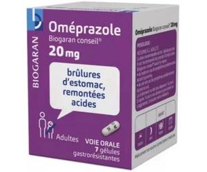 Médicaments sans ordonnance > Médicaments contre les troubles de digestion et les nausées > Médicaments contre les maux d'estomac Oméprazole Biogaran 30 mg Gélulesx 7