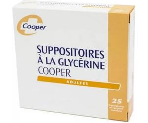 Médicaments sans ordonnance > Médicaments contre les troubles de digestion et les nausées > Médicaments contre la constipation Cooper Suppositoire à la Glycérine Adultex 25