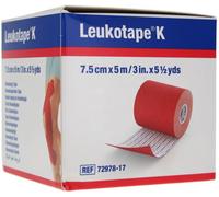Médicaments sans ordonnance > Médicaments de premiers soins Leukotape K Bande Adhésive Élastique 7.5 cm x 5 m - Couleur : Rouge