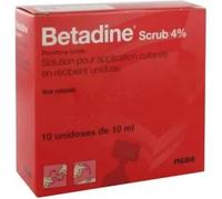 Médicaments sans ordonnance > Médicaments de premiers soins > Médicament antiseptique Bétadine Scrub 4% Unidoses x 10