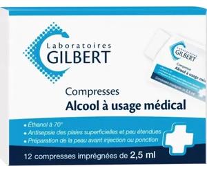 Médicaments sans ordonnance > Médicaments de premiers soins > Médicament antiseptique Gilbert Compresse Imprégnée Alcool x 13