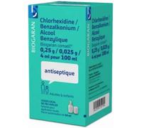 Médicaments sans ordonnance > Médicaments de premiers soins > Médicaments pour soigner les brûlures Chlorhexidine Benzalkonium Alcool Benzylique Biogaran Conseil Spray 50 ml