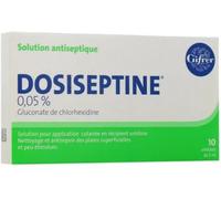 Médicaments sans ordonnance > Médicaments de premiers soins > Médicaments pour soigner les brûlures Dosiseptine 0.05% Solution Pour Application Cutanée Unidosesx 20