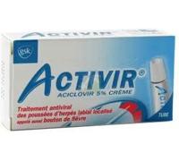 Médicaments sans ordonnance > Médicaments dermatologiques > Médicaments contre l'herpès > Médicament bouton de fièvre Activir 5% Crème Tube 2 g