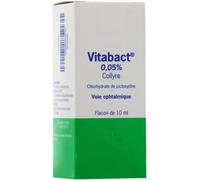 Médicaments sans ordonnance > Médicaments d'ophtalmologie > Médicaments contre la conjonctivite Vitabact 0,05 % Collyre Flacon Compte-Goutte 10 ml