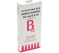 Médicaments sans ordonnance > Médicaments d'ophtalmologie > Médicaments pour soigner une irritation des yeux Vitamine B12 Horus 0,2 mg/0,4 mg x 20