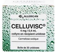 Médicaments sans ordonnance > Médicaments d'ophtalmologie > Médicaments pour soigner une irritation des yeux Celluvisc 4 mg/4 ml Collyre Unidosesx 30