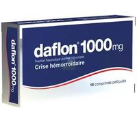 Daflon 1000mg Fraction Flavonoïque Purifiée Micronisée Crise Hémorroïdaire 18 Comprimés Pelliculés