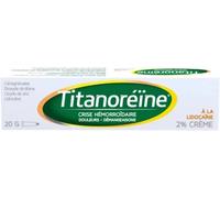 Médicaments sans ordonnance > Médicaments pour la circulation veineuse > Médicaments contre les hémorroïdes Titanoréïne à la Lidocaïne 3% Crème 30 g