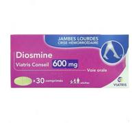 Médicaments sans ordonnance > Médicaments pour la circulation veineuse > Médicaments contre les hémorroïdes Diosmine Mylan Viatris 600 mg Comprimés x 30