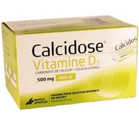 Médicaments sans ordonnance > Médicaments pour la forme et la vitalité > Médicaments à base de vitamines et de minéraux Calcidose Vitamine D3 500 mg Sachets x 60