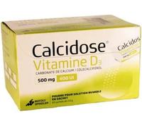 Médicaments sans ordonnance > Médicaments pour la forme et la vitalité > Médicaments à base de vitamines et de minéraux Calcidose Vitamine D3 500 mg Sachets x 60