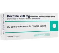 Médicaments sans ordonnance > Médicaments pour la forme et la vitalité > Médicaments à base de vitamines et de minéraux Bévitine 250 mg Comprimés Enrobés x 20