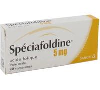 Médicaments sans ordonnance > Médicaments pour la forme et la vitalité > Médicaments à base de vitamines et de minéraux Spéciafoldine 5 mg Comprimés x 30