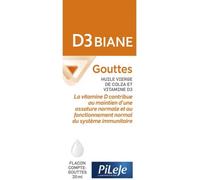 Médicaments sans ordonnance > Médicaments pour la forme et la vitalité > Médicaments à base de vitamines et de minéraux > Médicaments à base de vitamine D PiLeJe D3 Biane Gouttes 20 ml