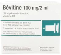 Médicaments sans ordonnance > Médicaments pour la forme et la vitalité > Médicaments à base de vitamines et de minéraux Bévitine 100mg/2ml x 5