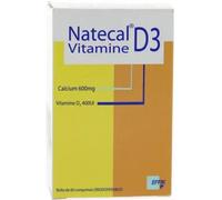 Médicaments sans ordonnance > Médicaments pour la forme et la vitalité > Médicaments à base de vitamines et de minéraux > Médicaments à base de vitamine D Natecal Vitamine D3 600 mg 400UI Comprimés Or