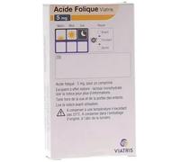 Médicaments sans ordonnance > Médicaments pour la forme et la vitalité > Médicaments à base de vitamines et de minéraux Acide Folique Mylan Viatris 5 mg Comprimés x 30