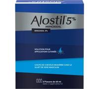 Médicaments sans ordonnance > Médicaments pour la forme et la vitalité > Médicaments contre la chute des cheveux Alostil 5% Solution Flacons x 3