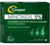 Minoxidil 5% - Traitement chute de cheveux modérée Favorise la pousse des Spécifique Homme Adulte Format spray Spray 60ml Solution(S) 3x60 ml