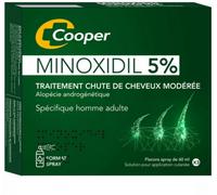 Médicaments sans ordonnance > Médicaments pour la forme et la vitalité > Médicaments contre la chute des cheveux > Minoxidil Minoxidil Cooper 5% 3 x 60 ml - Minoxidil - Pharmacie en ligne LaSante.net