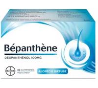 Médicaments sans ordonnance > Médicaments pour la forme et la vitalité > Médicaments contre la chute des cheveux Bépanthène 100 mg Comprimés x 60