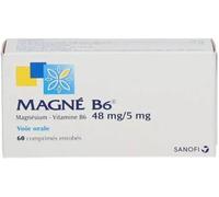 Médicaments sans ordonnance > Médicaments pour la forme et la vitalité > Médicaments contre la fatigue et la baisse de tonus Magné B6 48 mg/5 mg Comprimés x 60
