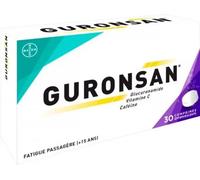 Médicaments sans ordonnance > Médicaments pour la forme et la vitalité > Médicaments contre la fatigue et la baisse de tonus Guronsan Comprimés effervescents x 30
