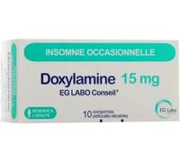 Médicaments sans ordonnance > Médicaments pour la forme et la vitalité > Médicaments contre les troubles du sommeil > Doxylamine Doxylamine EG 15 mg Comprimés x 10