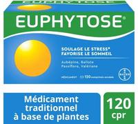 Médicaments sans ordonnance > Médicaments pour la forme et la vitalité > Médicaments contre les troubles du sommeil Euphytose Comprimés Enrobésx 120