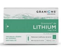 Médicament sans ordonnance > Médicaments forme et vitalité > Médicaments troubles du sommeil Granions de Lithium x 30 - Troubles du sommeil - Pharmacie en ligne LaSante.net