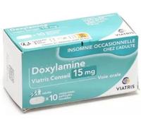 Médicaments sans ordonnance > Médicaments pour la forme et la vitalité > Médicaments contre les troubles du sommeil Doxylamine Mylan Viatris 15 mg Comprimés x 10