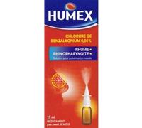 Médicaments sans ordonnance > Médicaments pour le nez et les oreilles > Médicaments antihistaminiques contre les allergies Humex Chlorure de Benzalkonium 0,04% Solution Nasale 15 ml